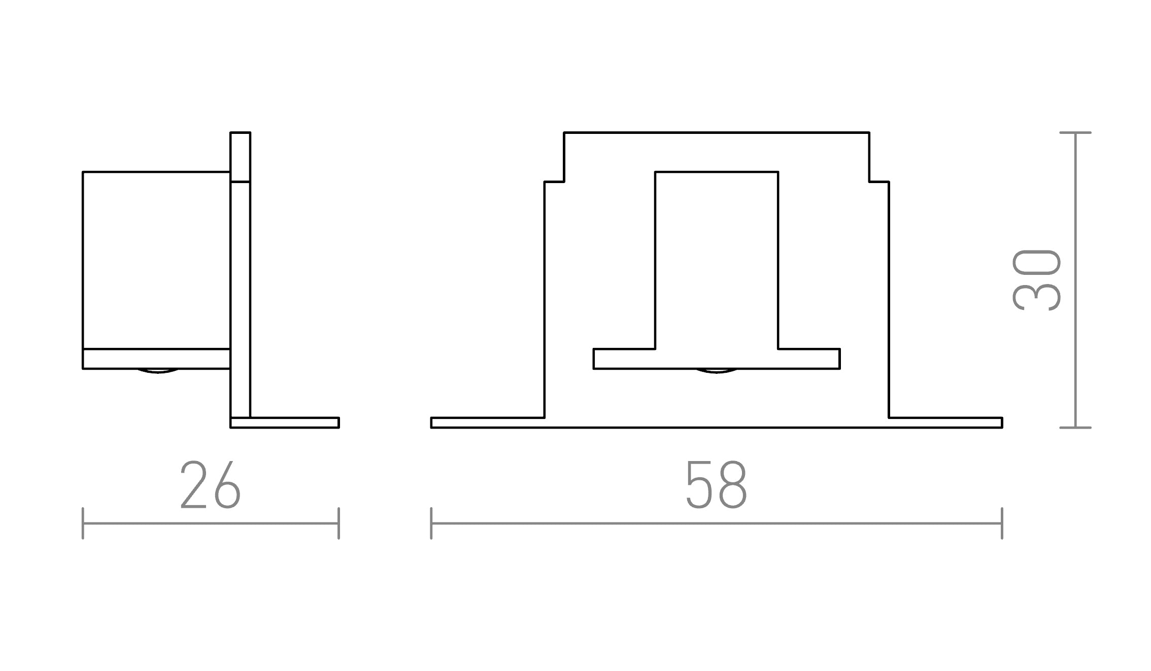 EUTRAC TERMINACIÓN PARA CARRIL EMPOTRABLE - Product sketch