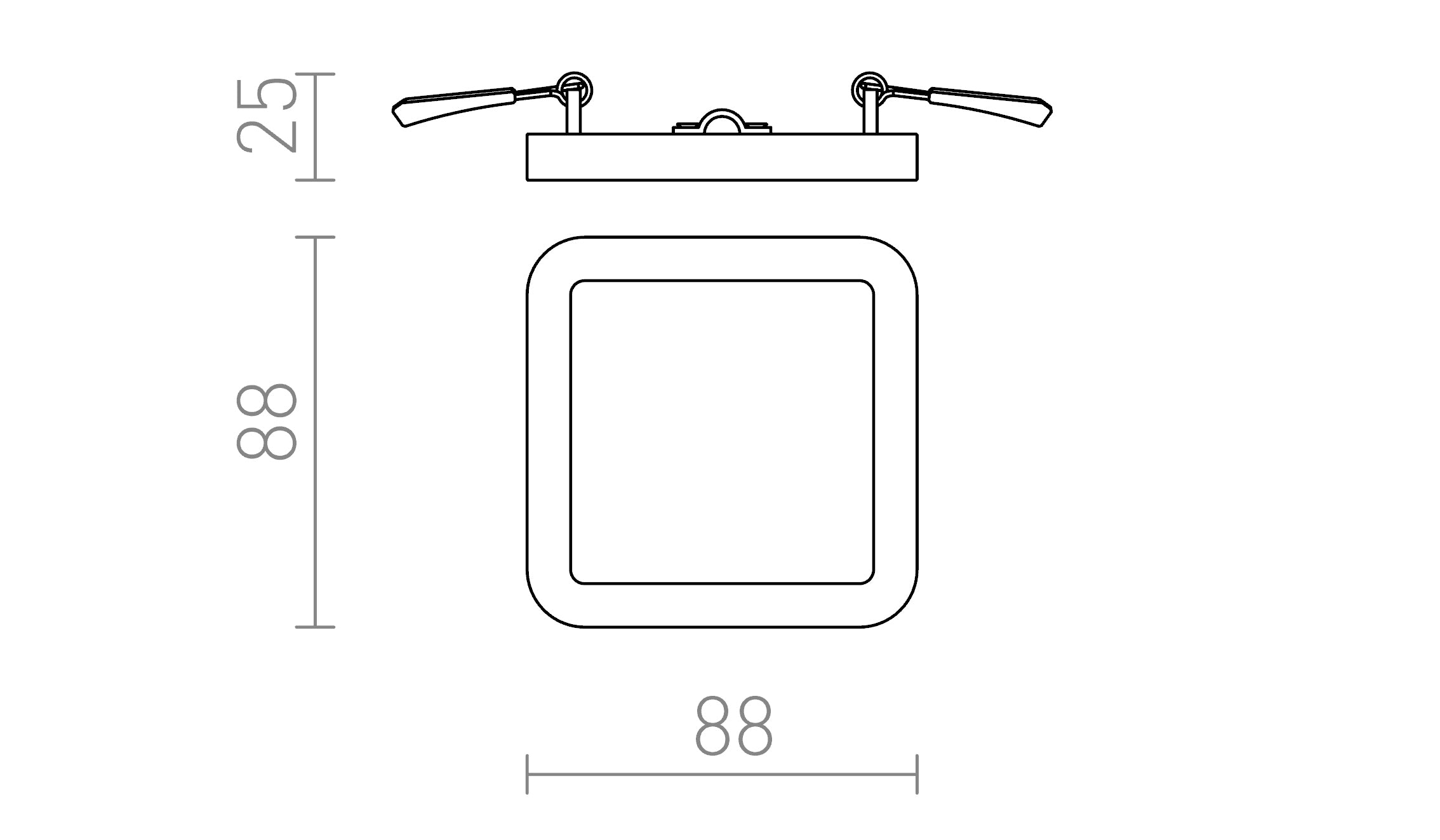 HUE SQ 9 DIMM EMPOTRADA - Product sketch