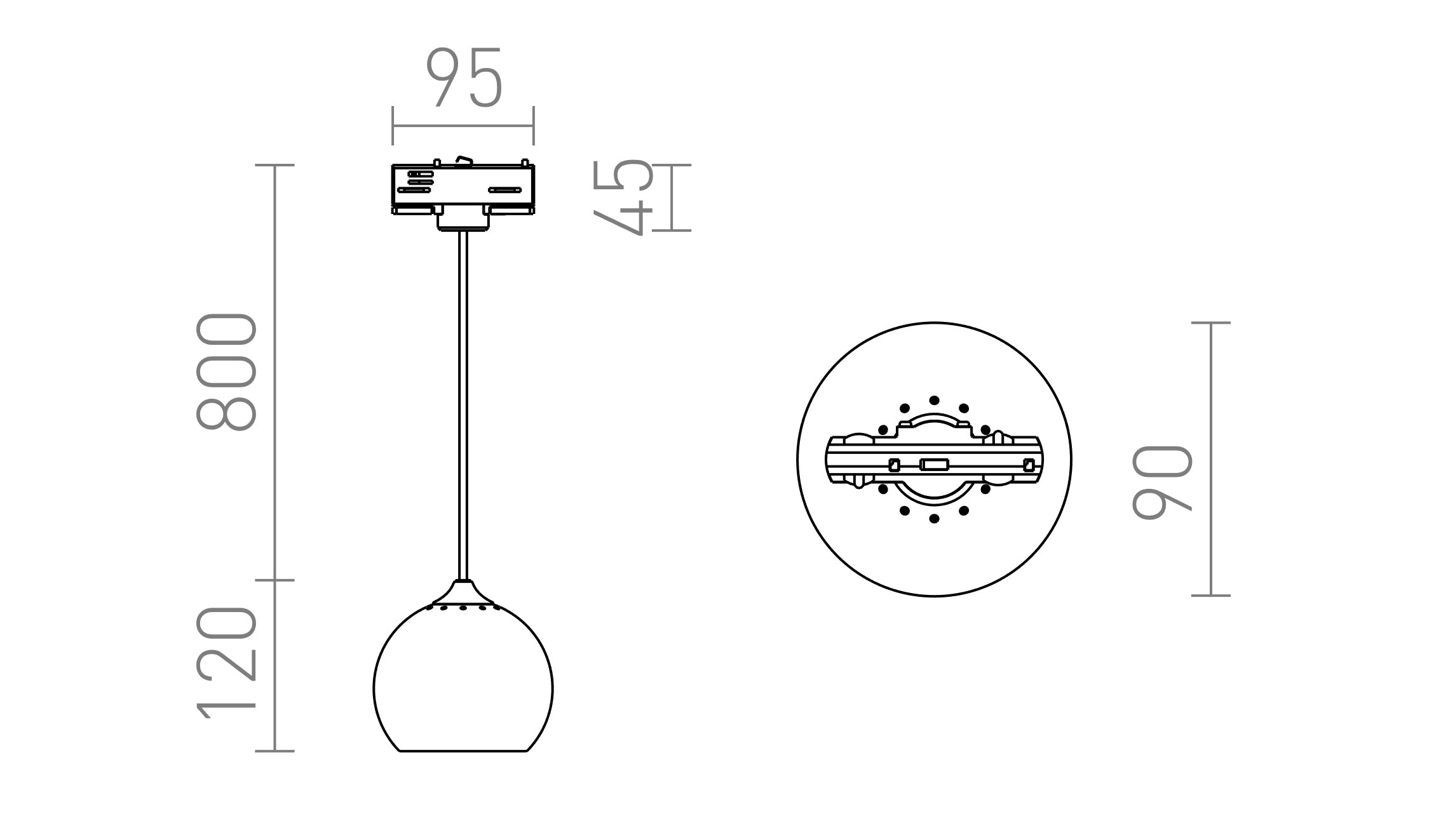 DESTY PARA CARRIL TRIFÁSICO - Product sketch
