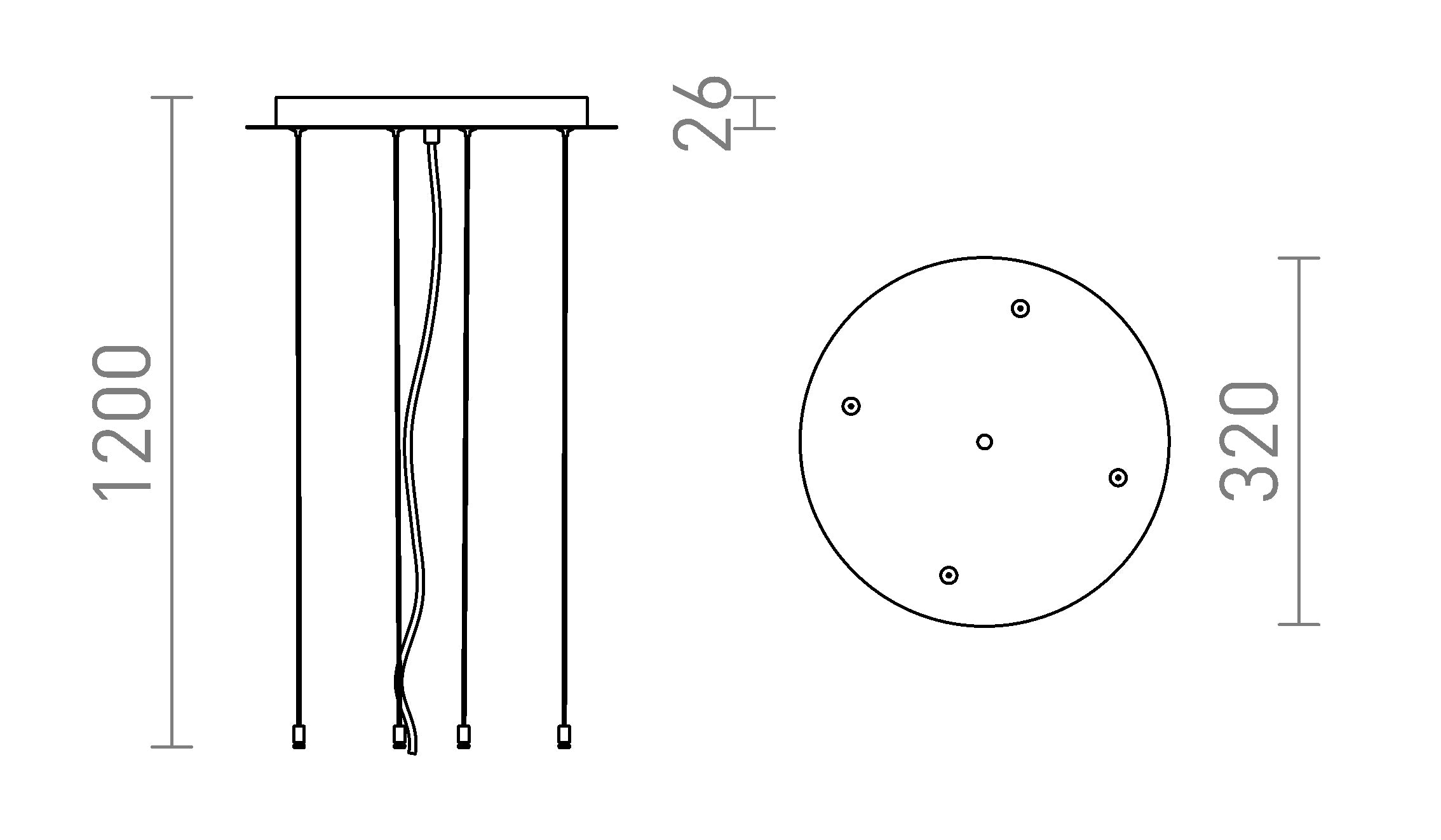 MEZZO 80 SET COLGANTE - Product sketch