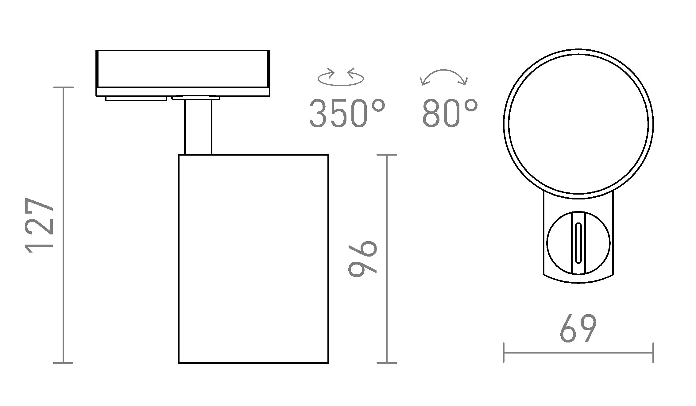 CONNOR PARA CARRIL MONOFÁSICO - Product sketch