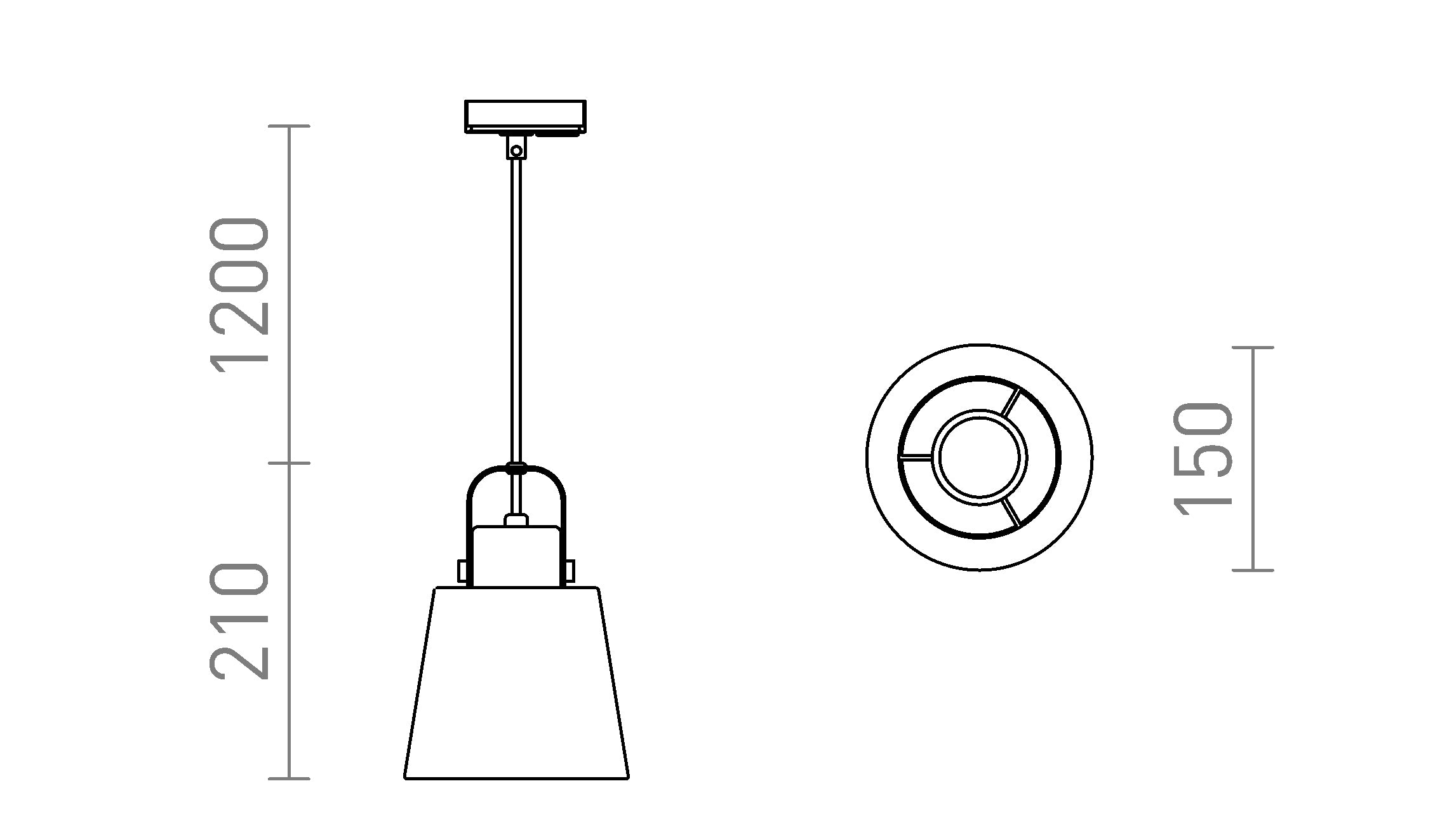 CHOUPETTE PARA CARRIL MONOFÁSICO - Product sketch