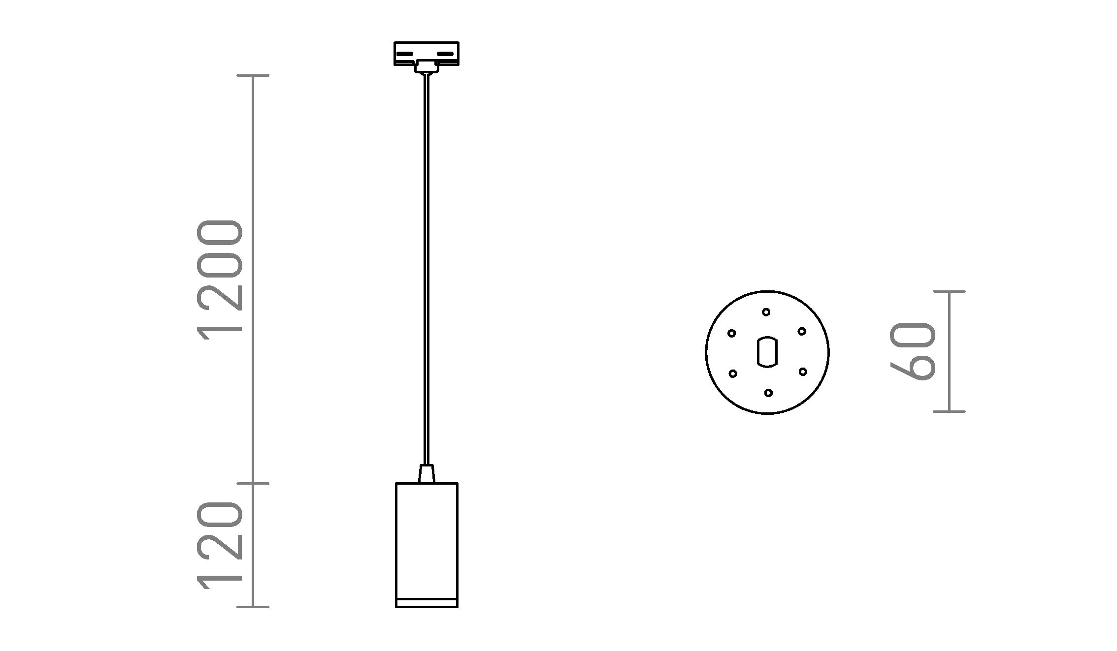 BELENOS PARA SISTEMA TRIFÁSICO COLGANTE - Product sketch