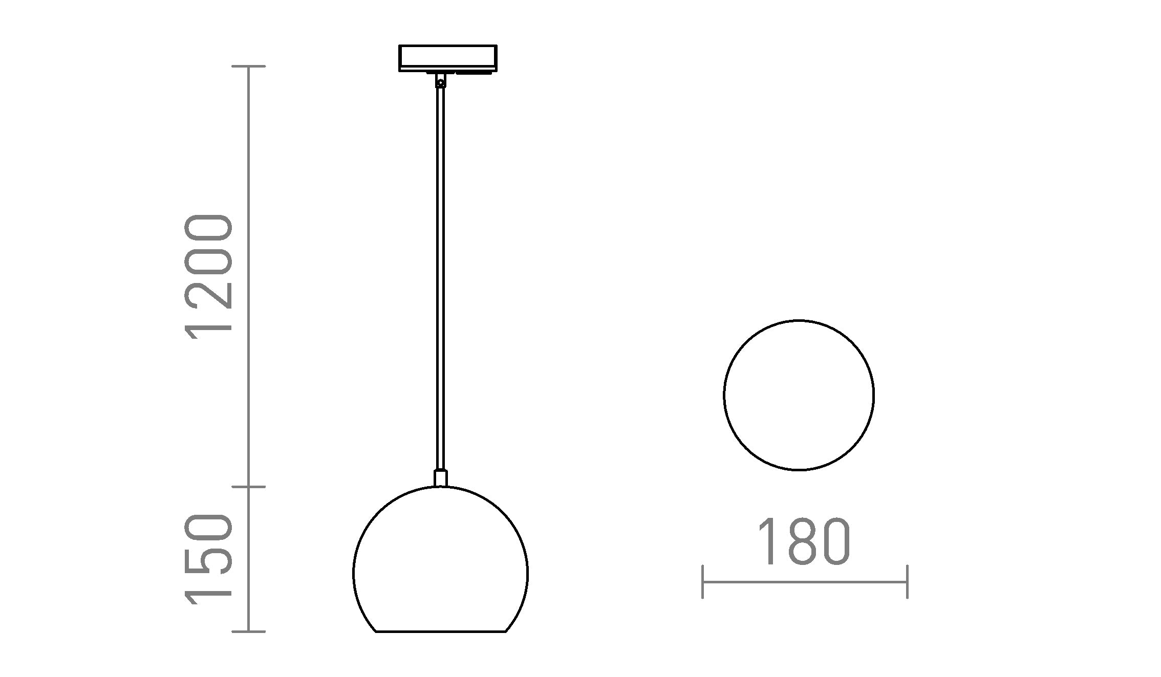AGNETA PARA SISTEMA MONOFÁSICO COLGANTE - Product sketch