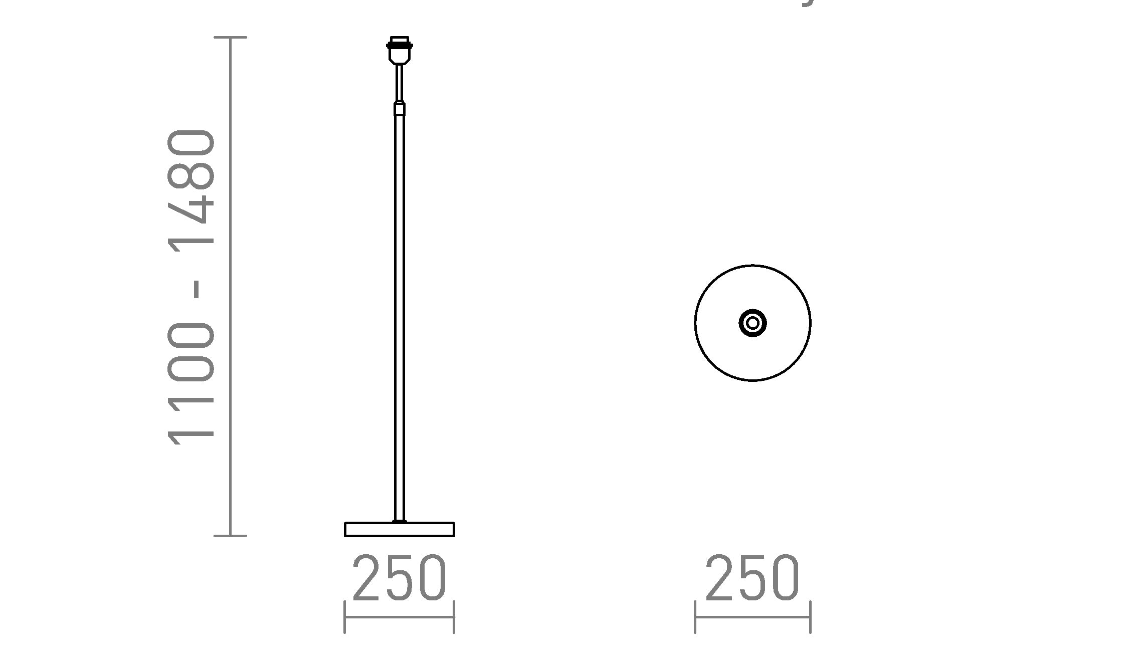 EMMETT BASE LÁMPARA DE PIE - Product sketch