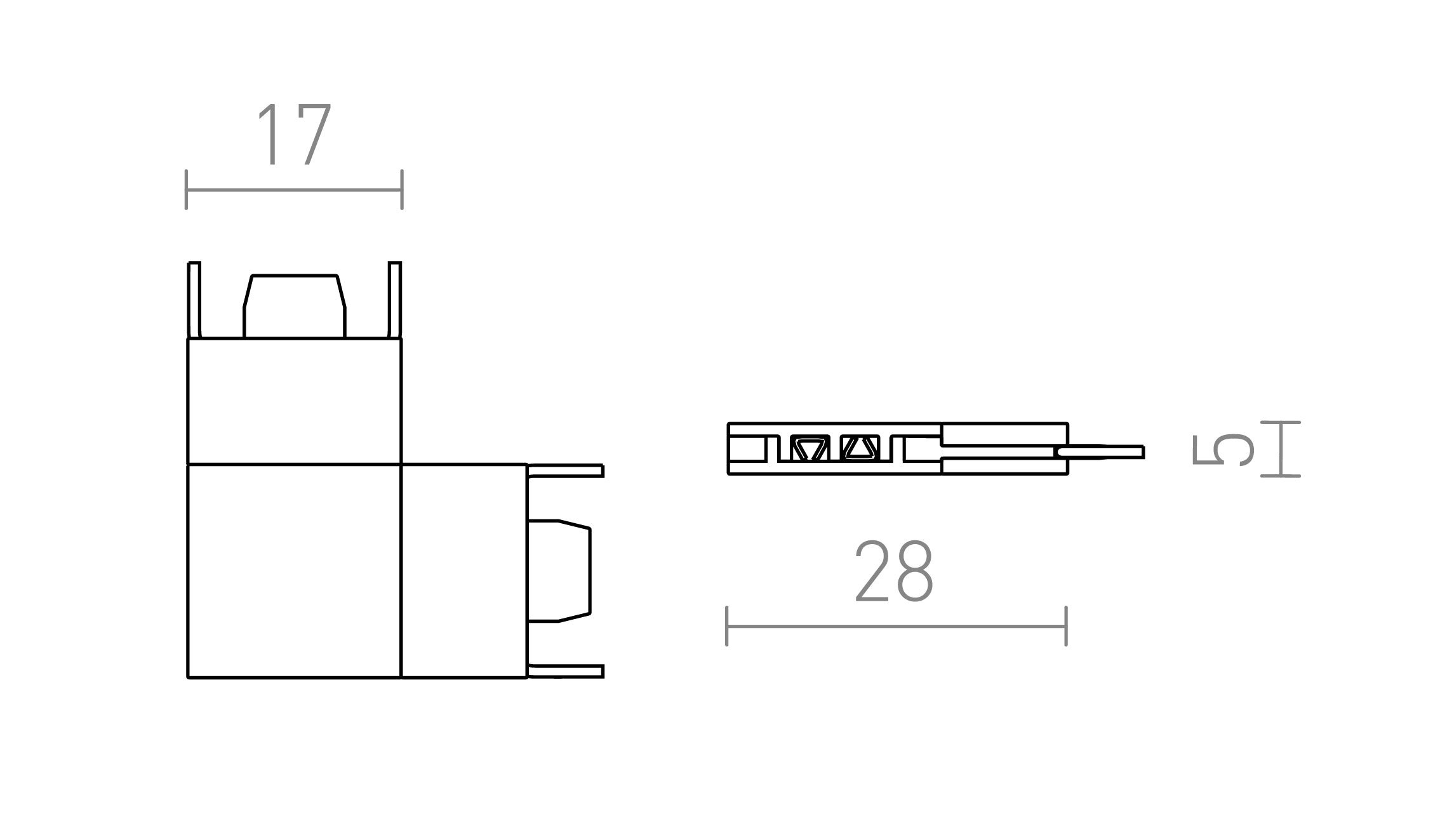 CONEXIÓN L PARA CARRIL VEGA - Product sketch