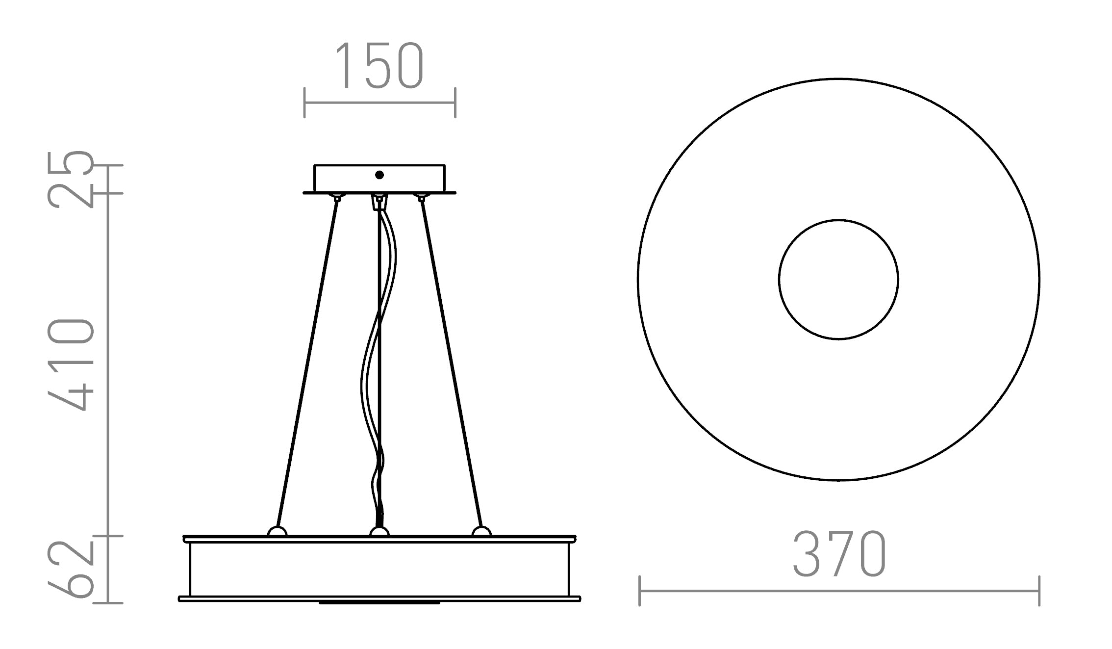 ASTERI LED COLGANTE - Product sketch
