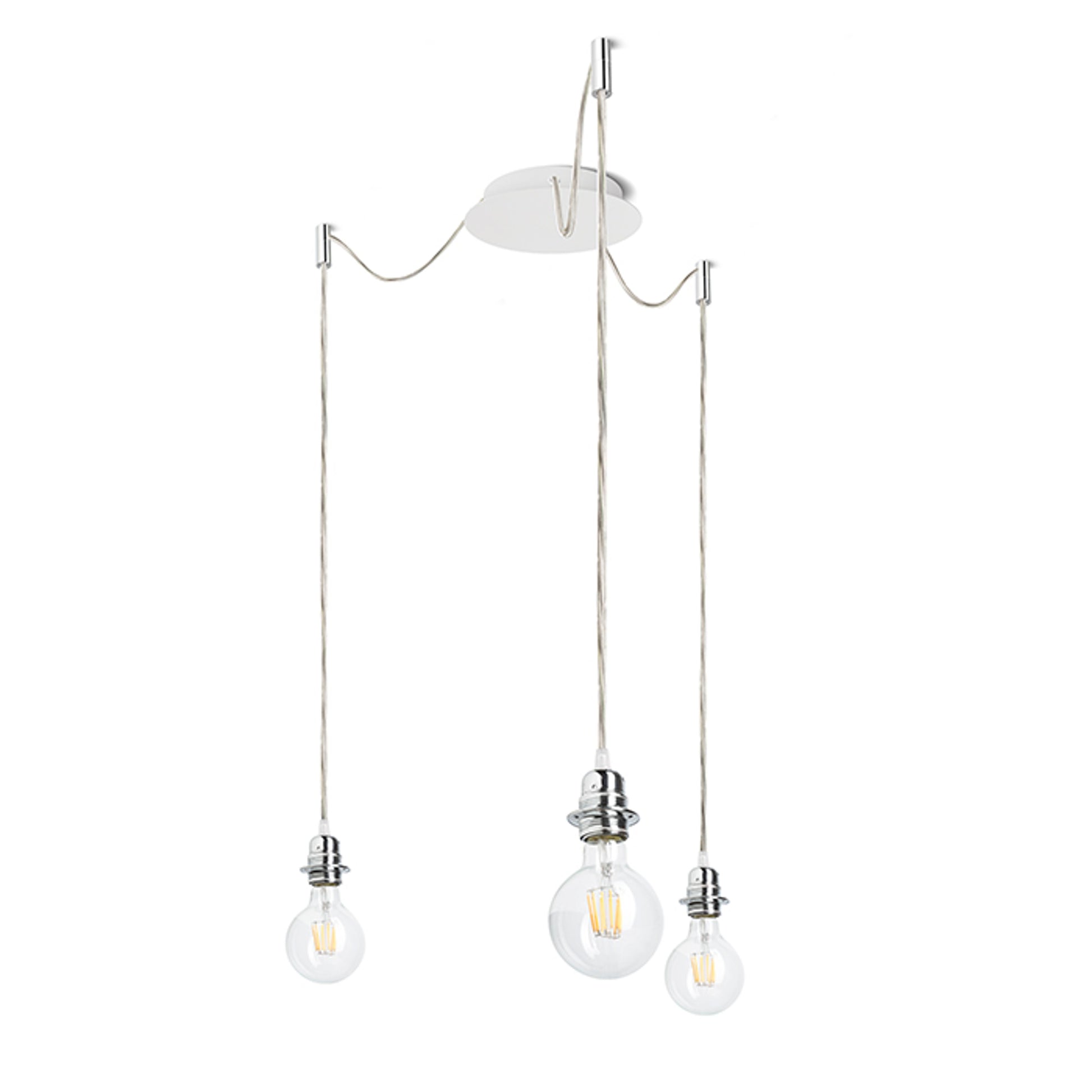 RENDL shades, shade bases, pendent sets KOMBIX 3 pendant set WB+TC+CHF   230V LED E27 3x15W R11782 1
