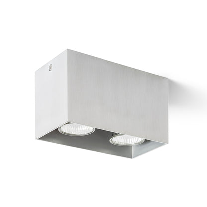 RENDL surface mounted lamp AGATE II ceiling  brushed aluminum 230V LED GU10 2x7W R12738 1