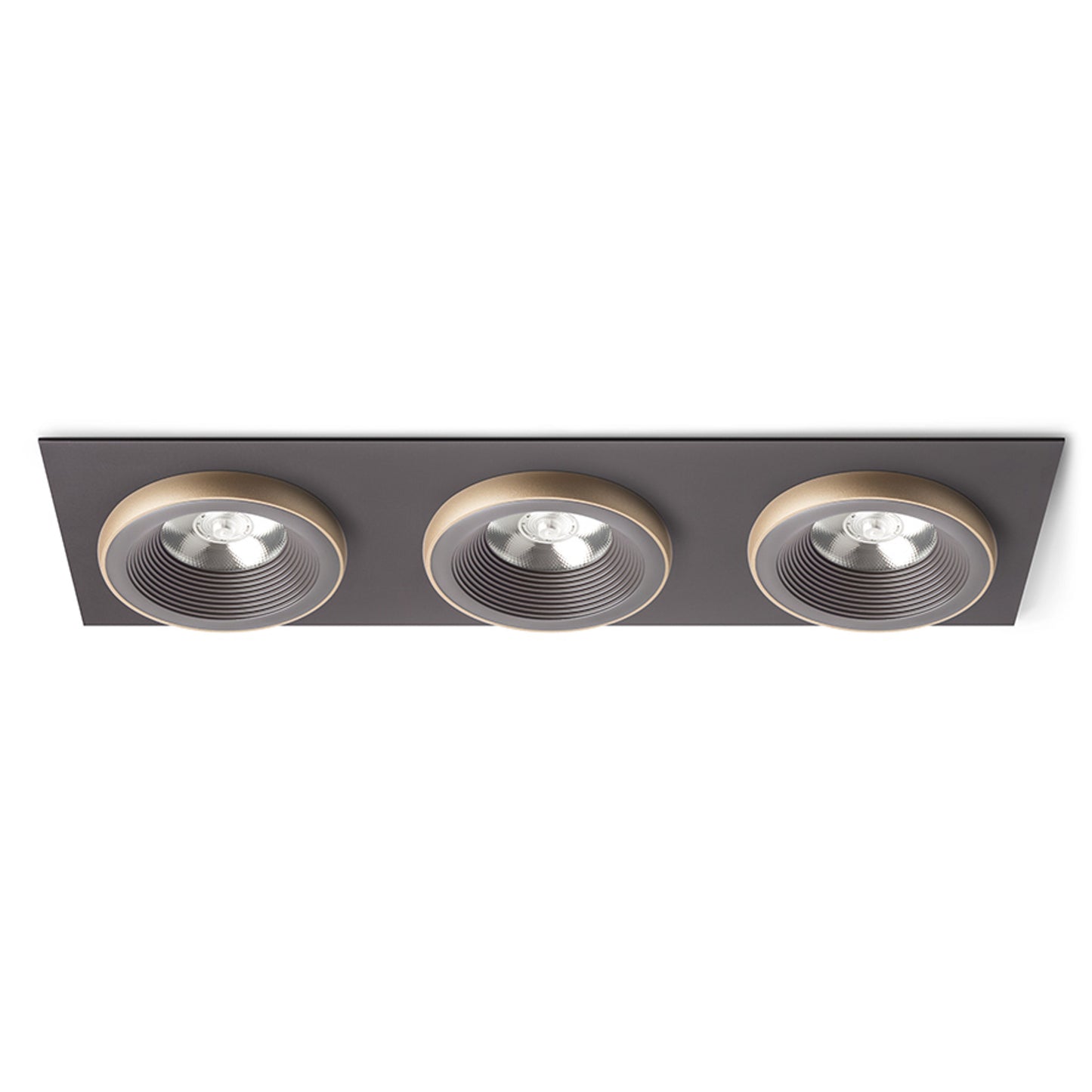 RENDL recessed light SHARM SQ III recessed brown/pearl gold 230V LED 3x10W 24° 3000K R13262 1