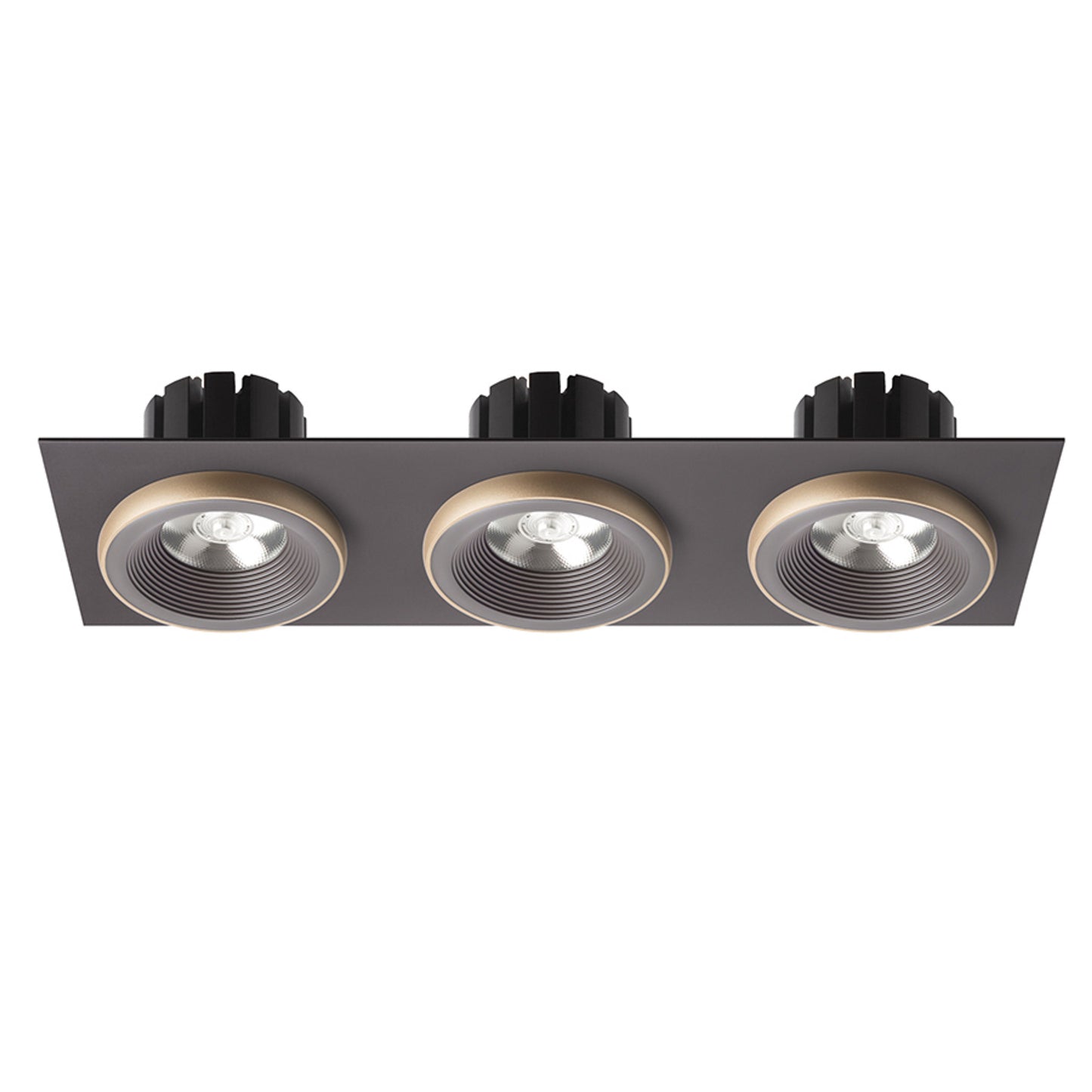 RENDL recessed light SHARM SQ III recessed brown/pearl gold 230V LED 3x10W 24° 3000K R13262 2