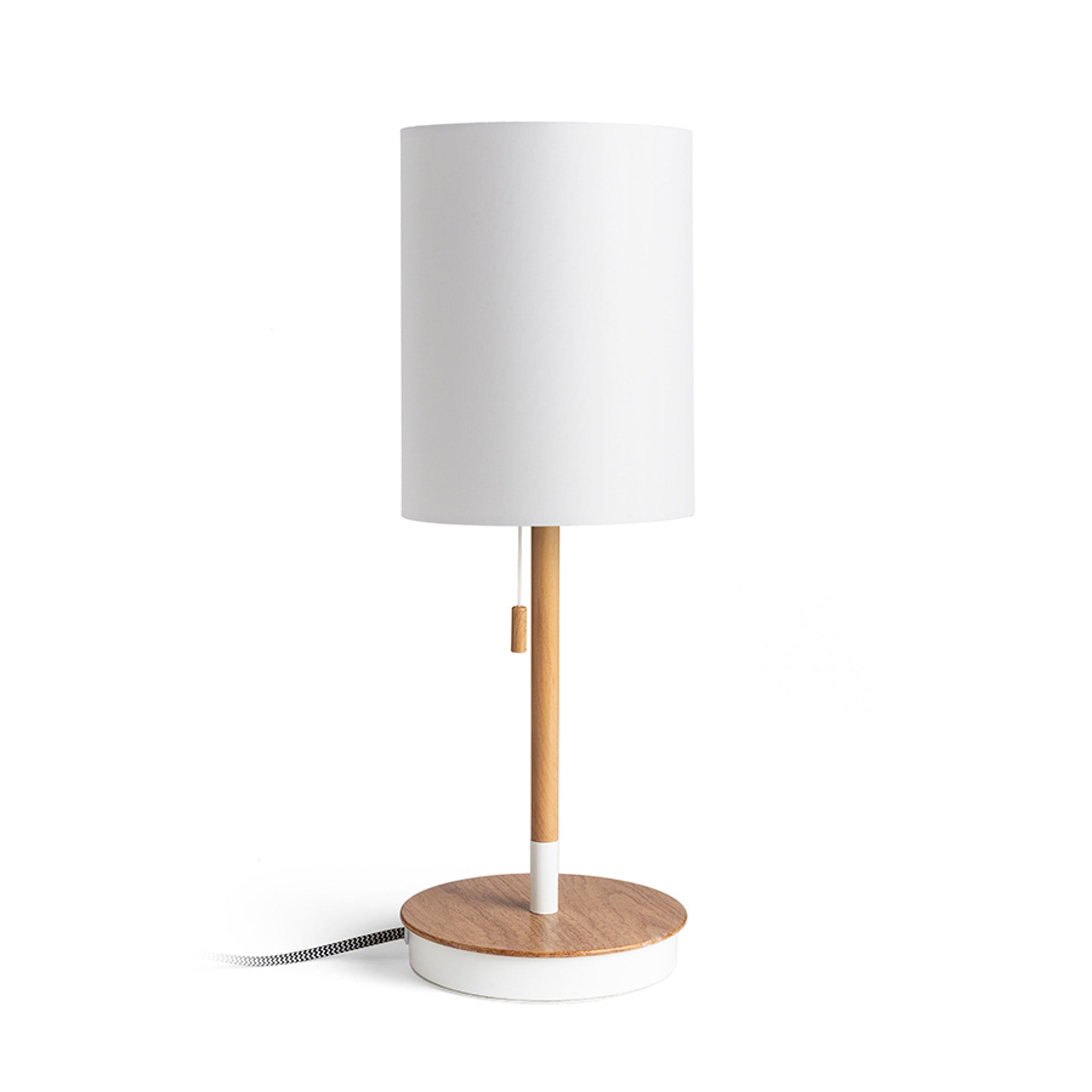 RENDL shades, shade bases, pendent sets KEITH table base with USB white beech 230V LED E27 15W R13639 5