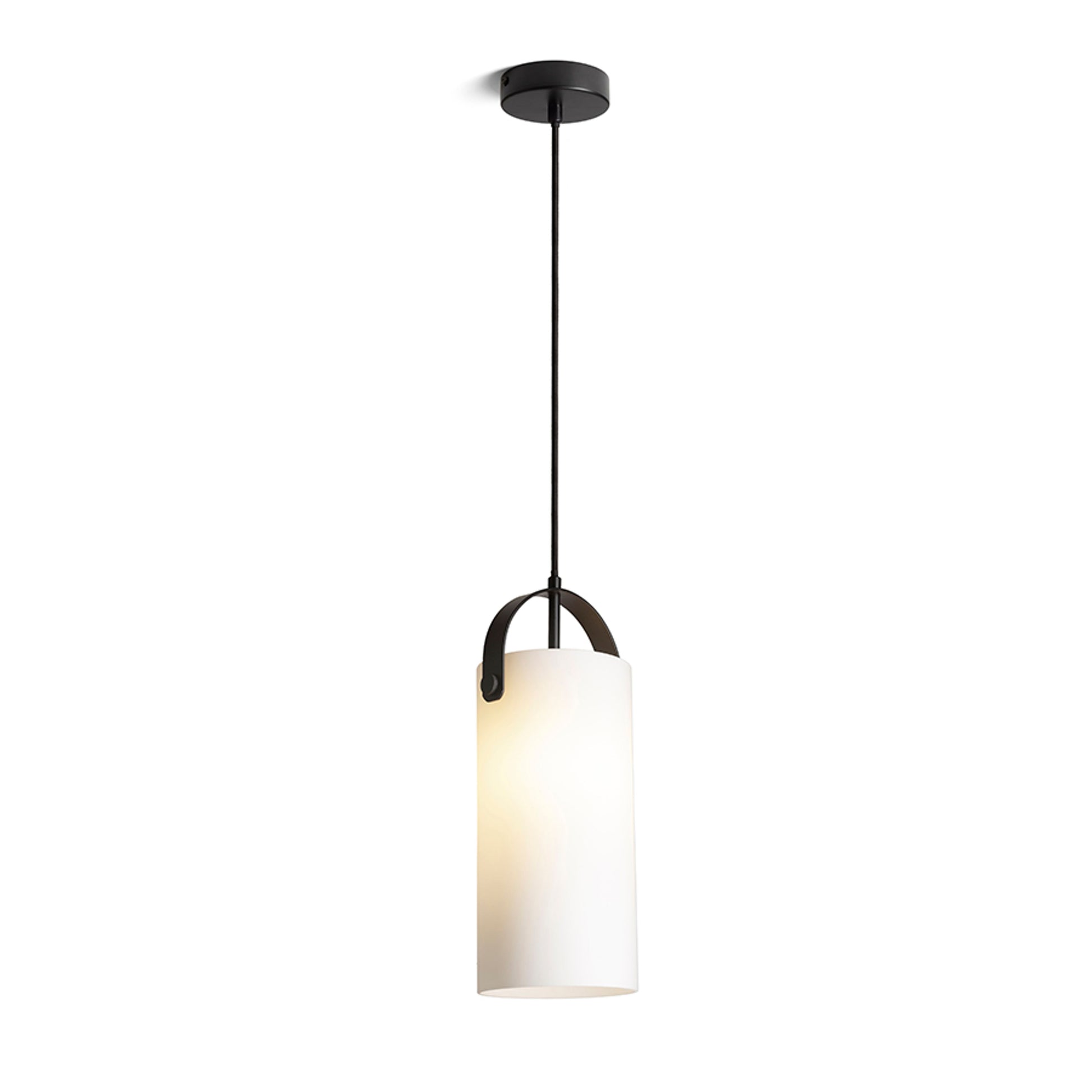 RENDL pendant lamp JULIETTA 31 pendant  opal-colored glass/black 230V LED E27 15W R13753 7