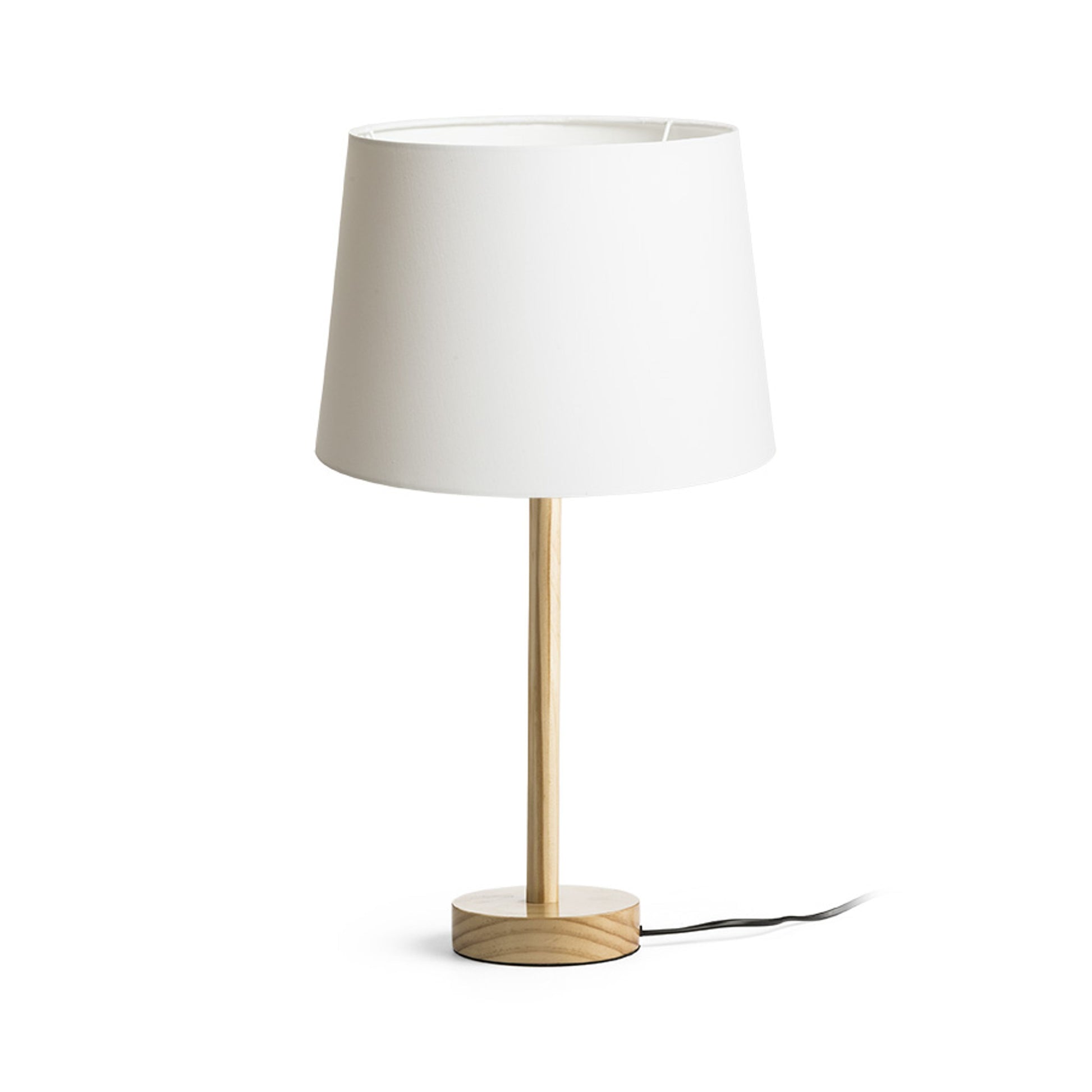 RENDL table lamp MAUI/AMBITUS 30 table  Polycotton white/wood 230V LED E27 15W R14035 1