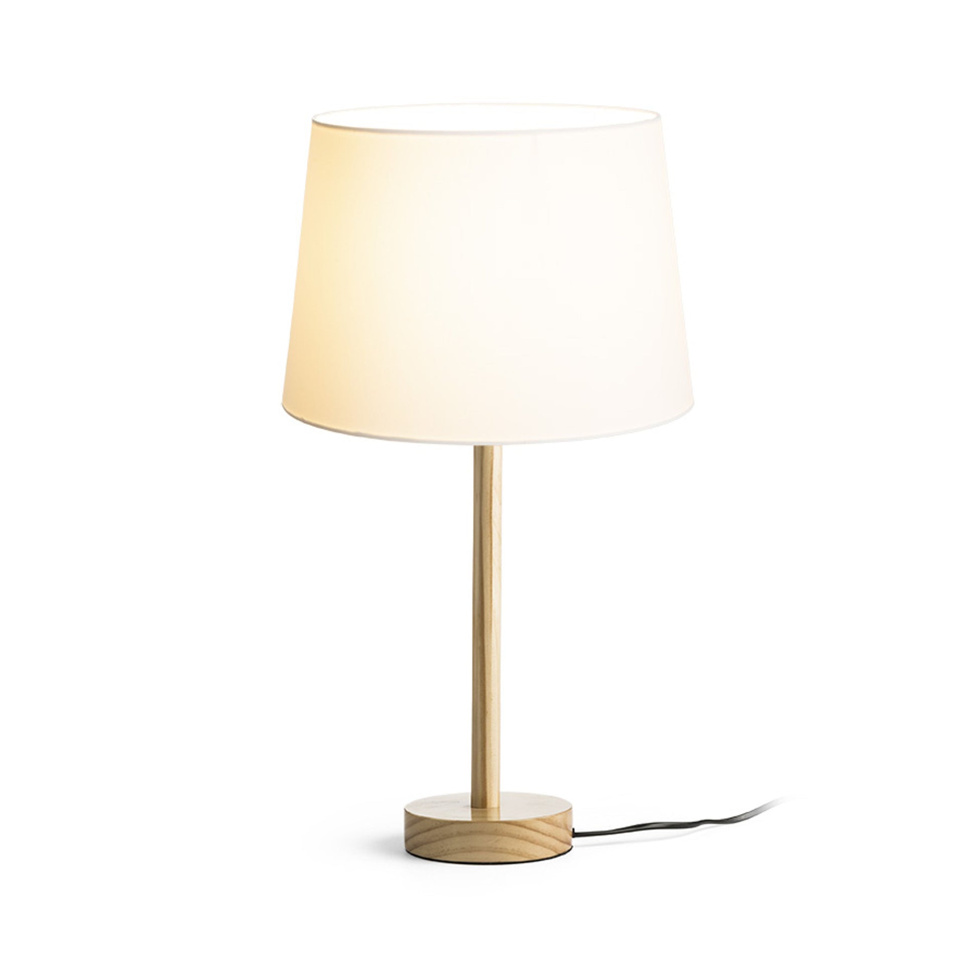 RENDL table lamp MAUI/AMBITUS 30 table  Polycotton white/wood 230V LED E27 15W R14035 2