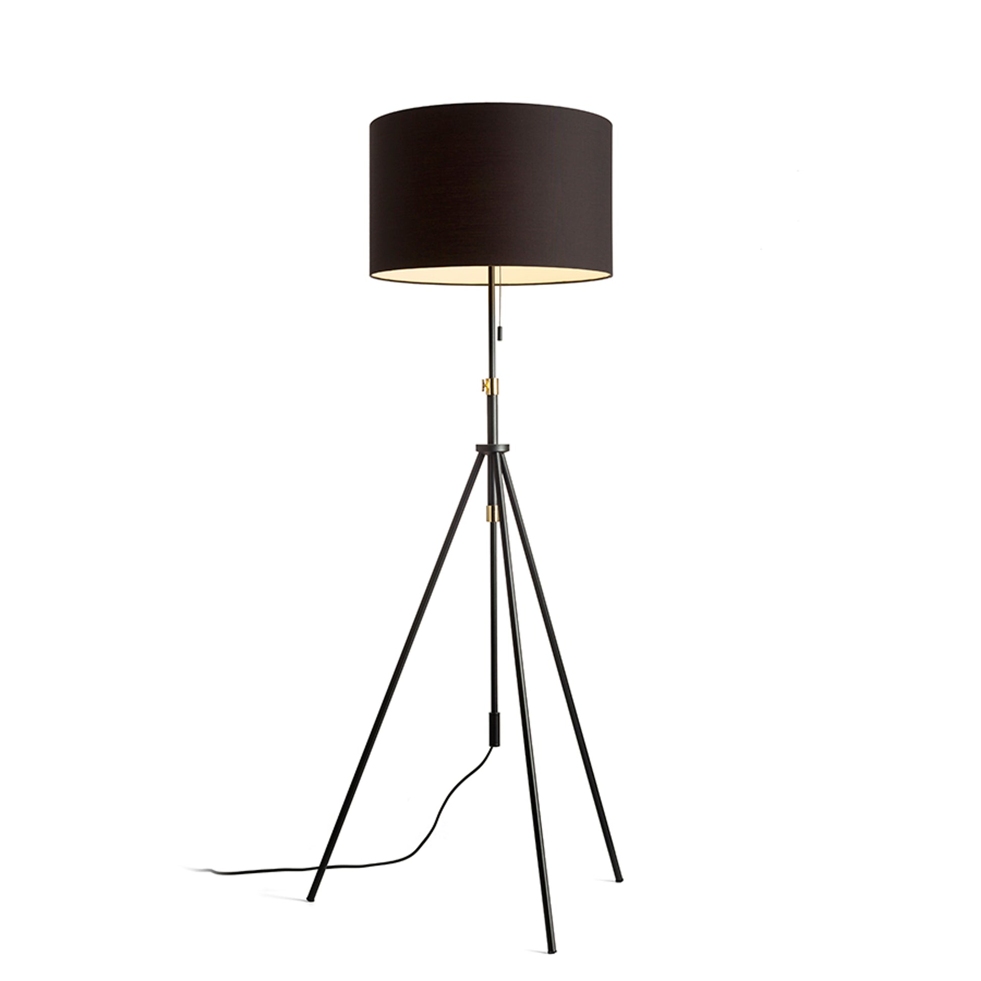 RENDL floor lamp LUTON/RON 55 floor  Polycotton black/black/metal 230V LED E27 15W R14068 1