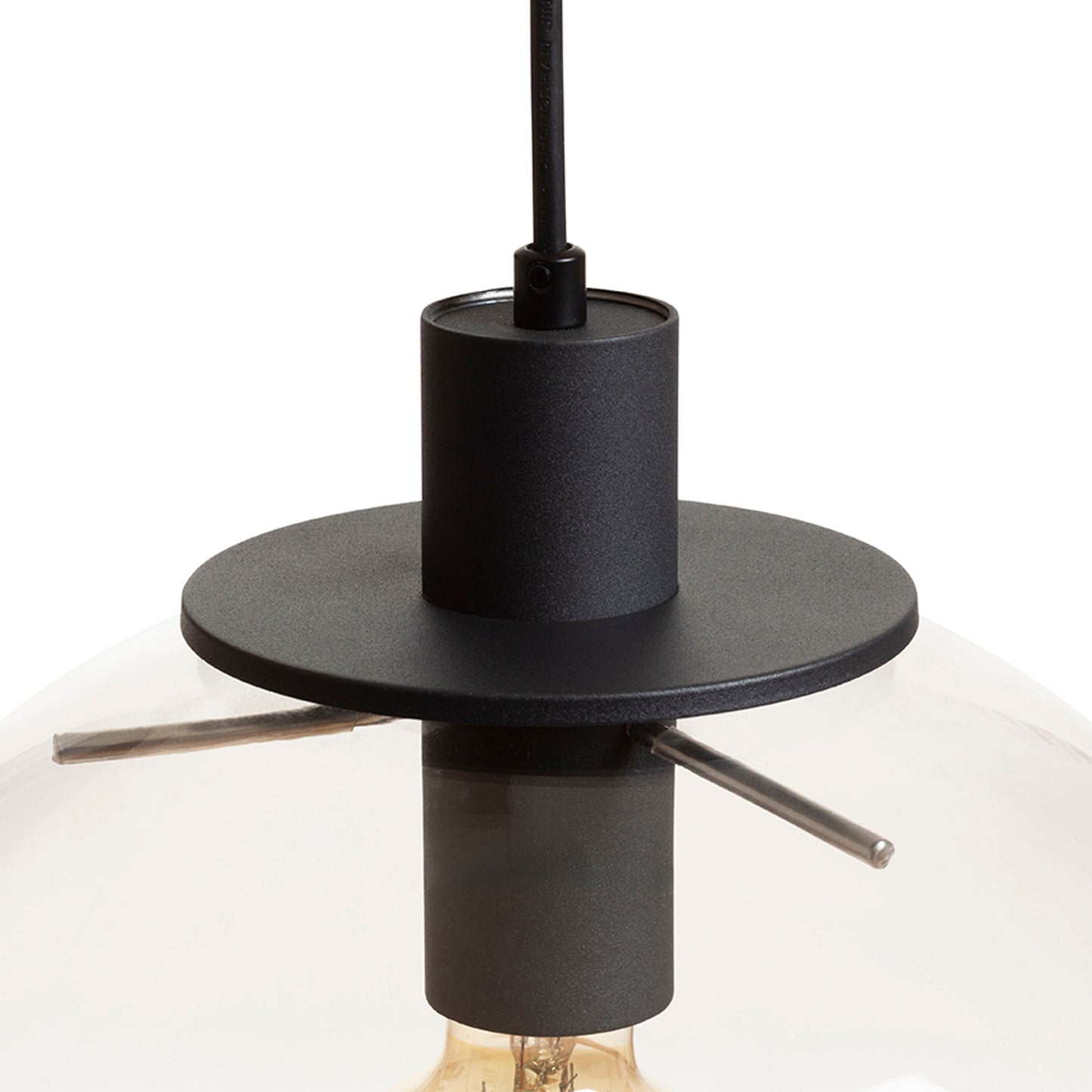 RENDL pendant lamp BOULDER 30 pendant clear glass/black 230V LED E27 15W R14393 7