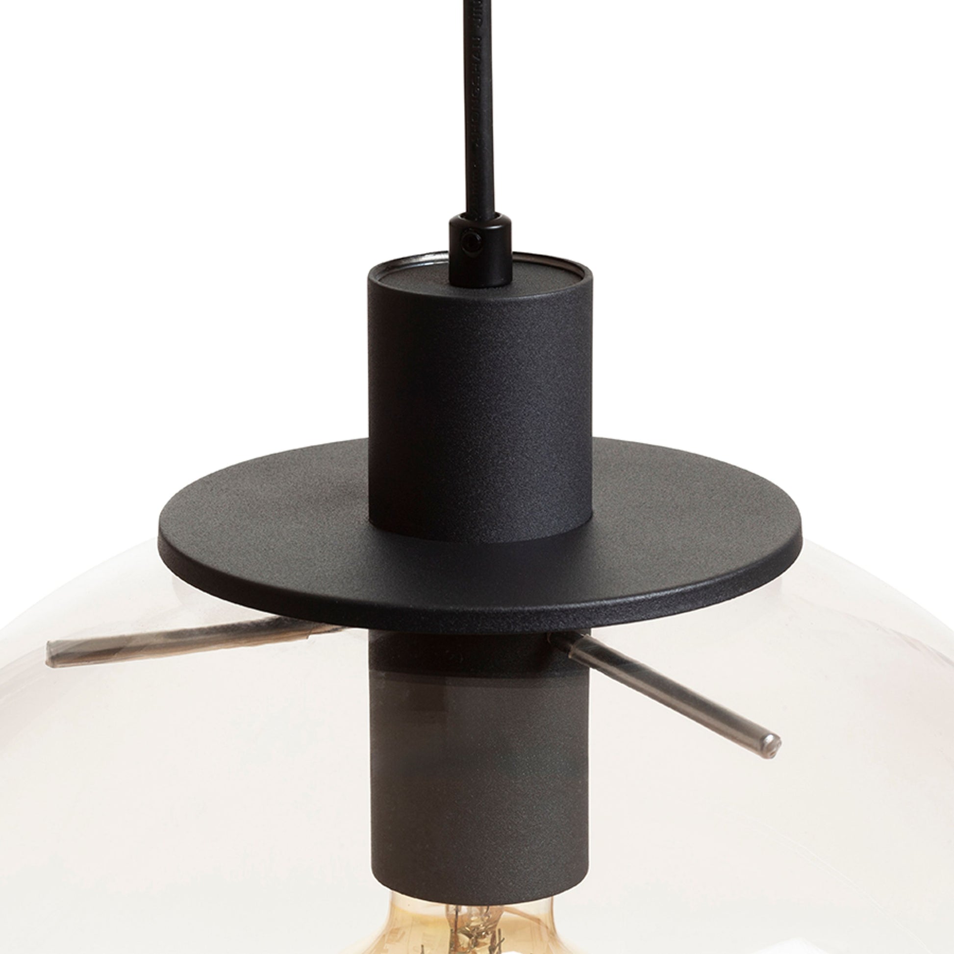 RENDL pendant lamp BOULDER 30 pendant clear glass/black 230V LED E27 15W R14393 7