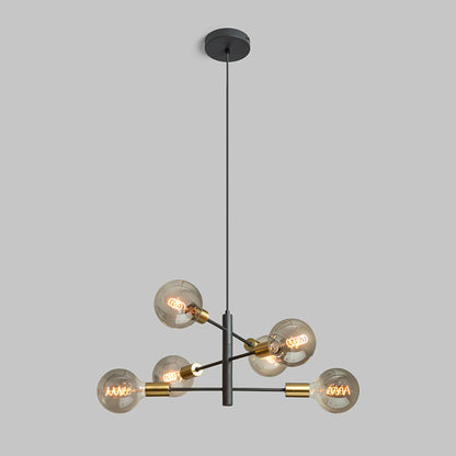RENDL pendant lamp ARTEMIA 6 pendant black brushed brass 230V LED E27 6x15W R14399 11