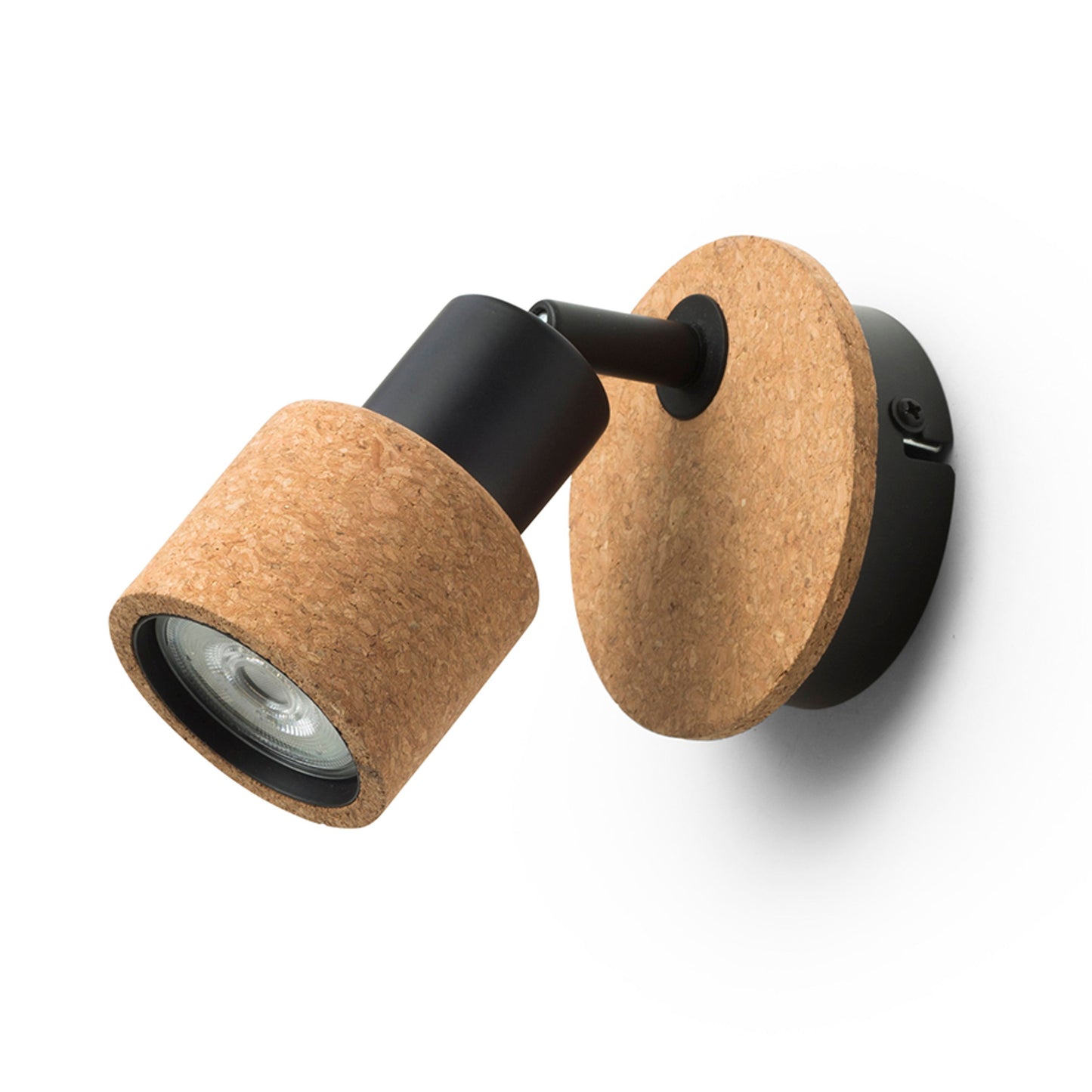 RENDL spotlight ASTRA wall  cork/black 230V LED GU10 4.5W R14464 6