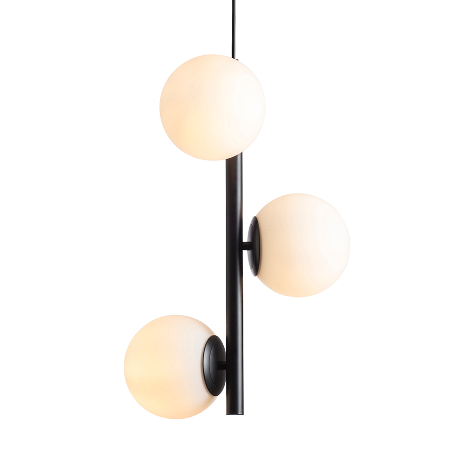RENDL pendant lamp ETHERIA pendant black opal-colored glass 230V LED E27 3x11W R14484 2